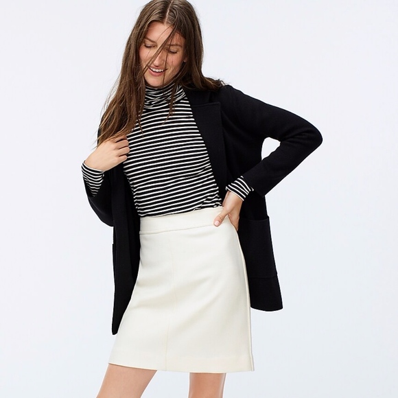 NWT J.Crew Wool Skirt Ivory Sz 00 - Picture 1 of 6